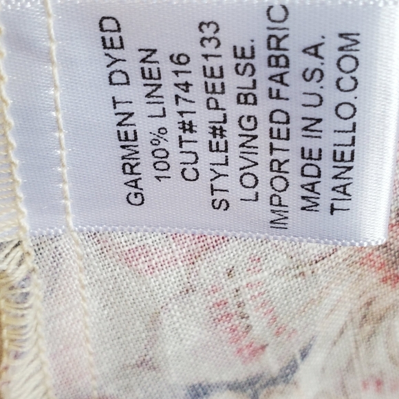 Beautiful Tianello Estee Print Linen "Loving" Blouse - Picture 10 of 11